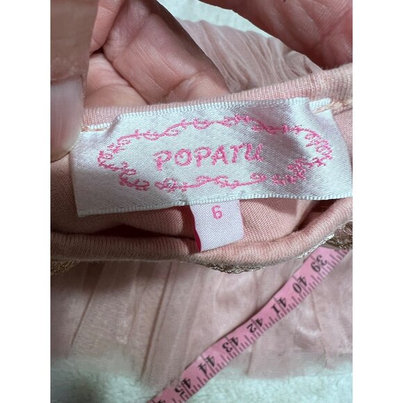 Popatu tutu mauve dress with tulle overlay skirt girls kids size 6 - Picture 5 of 5